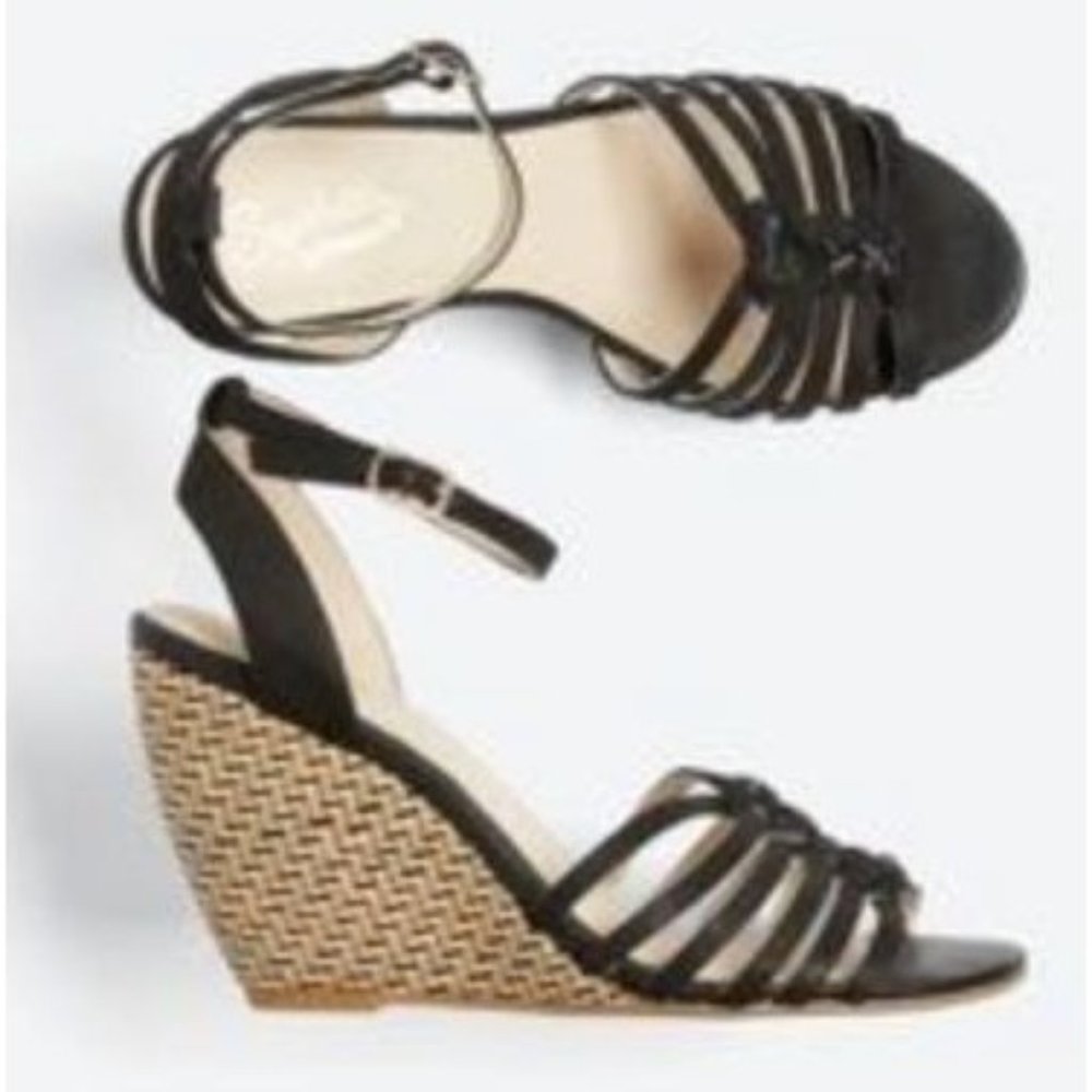Seychelles Heritage Chevron Open Toe Leather Wedges Size 8